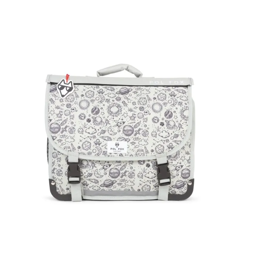 Cartable maternelle réversible Rocket - 35 cm - 1 compartiment - gris - Pol Fox