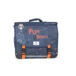Cartable maternelle réversible Robot - 35 cm - 1 compartiment - bleu - Pol Fox