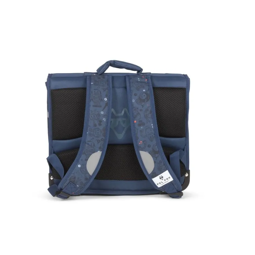 Cartable maternelle réversible Robot - 35 cm - 1 compartiment - bleu - Pol Fox