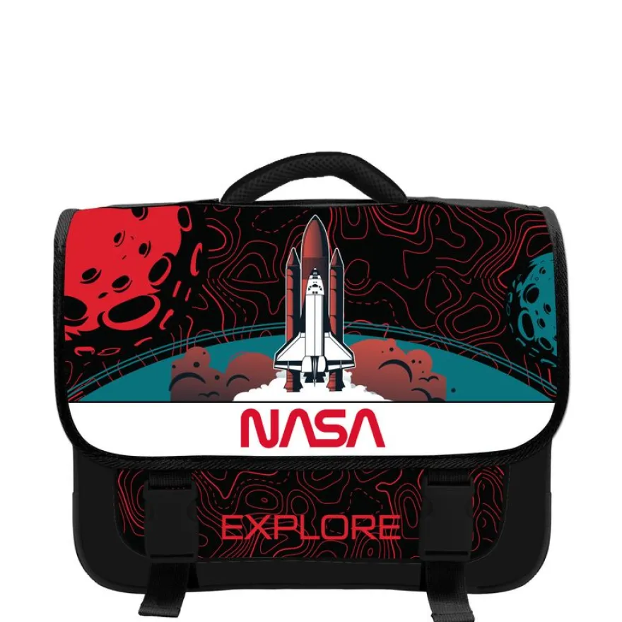 Cartable NASA 38 cm - 2 compartiments - rouge - Bagtrotter