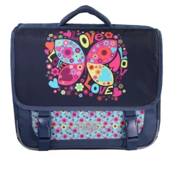 Cartable Phileas - 38cm - 2 compartiments - marine - Bagtrotter