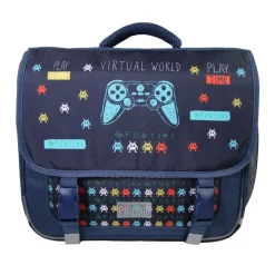 Cartable Phileas - 38cm - 2 compartiments - marine - Bagtrotter