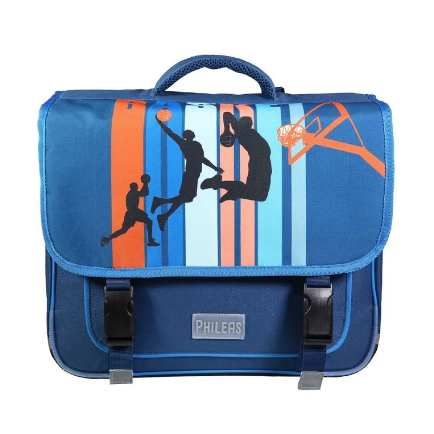 Cartable Phileas Basket 38 cm - 2 compartiments - bleu - Bagtrotter