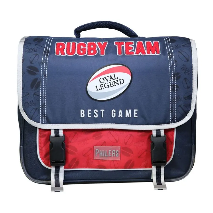 Cartable Phileas Rugby 38 cm - 2 compartiments - bleu - Bagtrotter