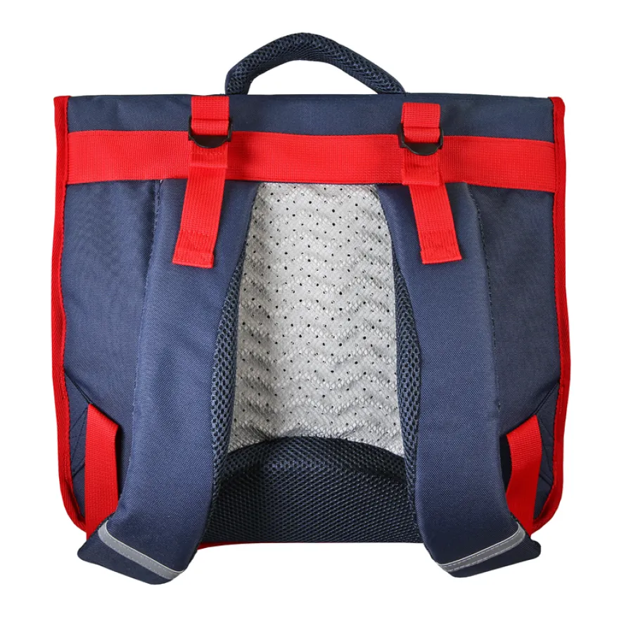 Cartable Phileas Voiture - 38 cm - 2 compartiments - Marine - Bagtrotter