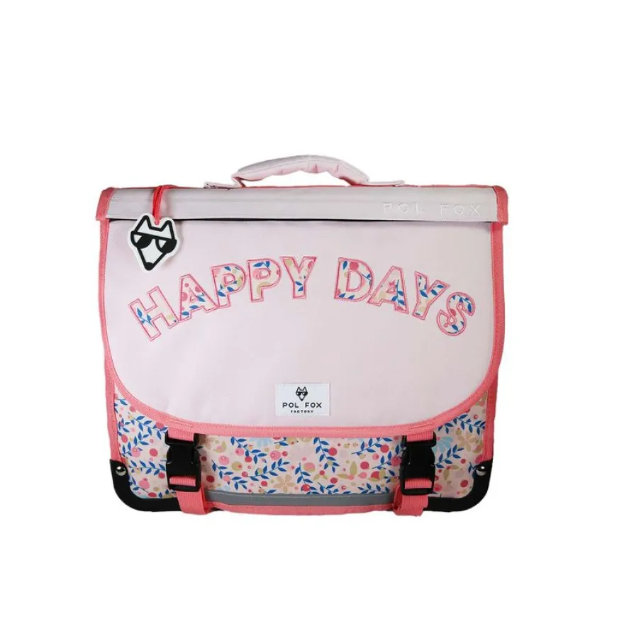 Cartable réversible 38 cm Happy Blush - 2 compartiments - Rose - Pol Fox