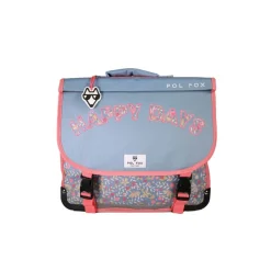 Cartable réversible 38 cm Happy Jean - 2 compartiments - Bleu - Pol Fox