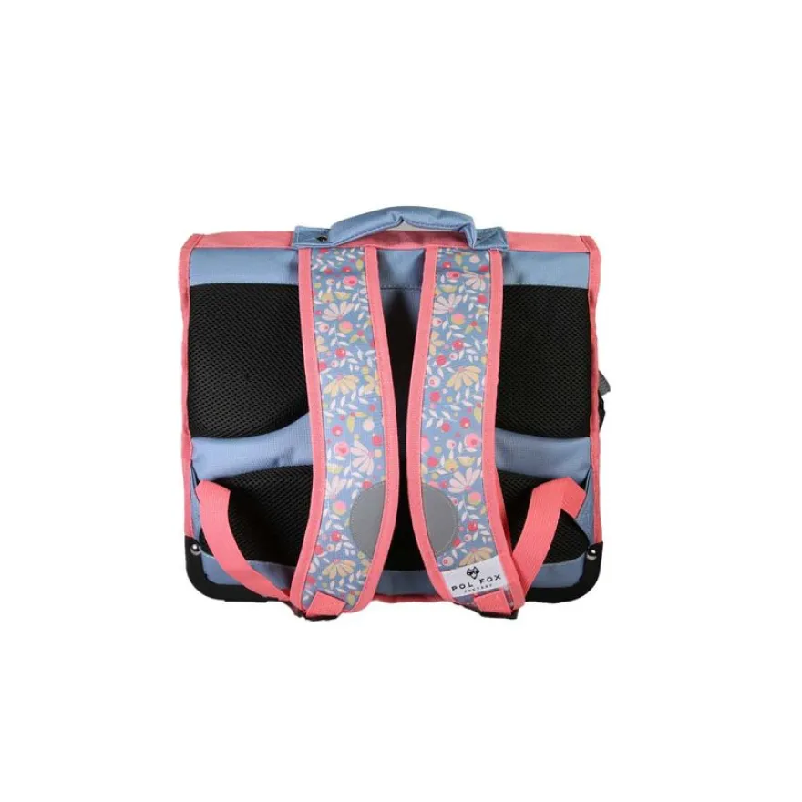 Cartable réversible 38 cm Happy Jean - 2 compartiments - Bleu - Pol Fox