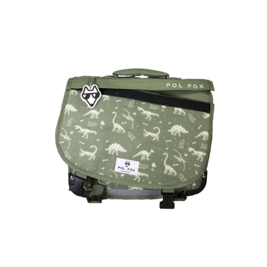 Cartable réversible 38 cm Jurassic - 2 compartiments - Vert - Pol Fox