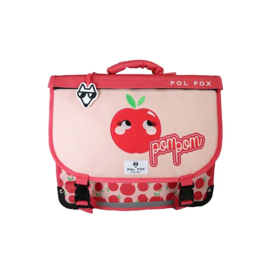 Cartable réversible 35 cm Pom Pom - 1 compartiment - Rouge - Pol Fox