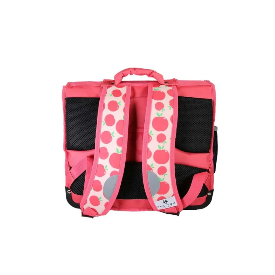 Cartable réversible 38 cm Pom Pom - 2 compartiments - Rouge - Pol Fox