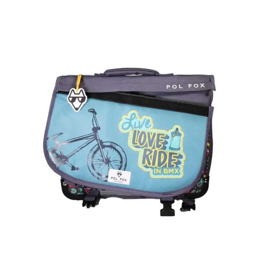Cartable réversible 38 cm Rider - 2 compartiments - Vert - Pol Fox