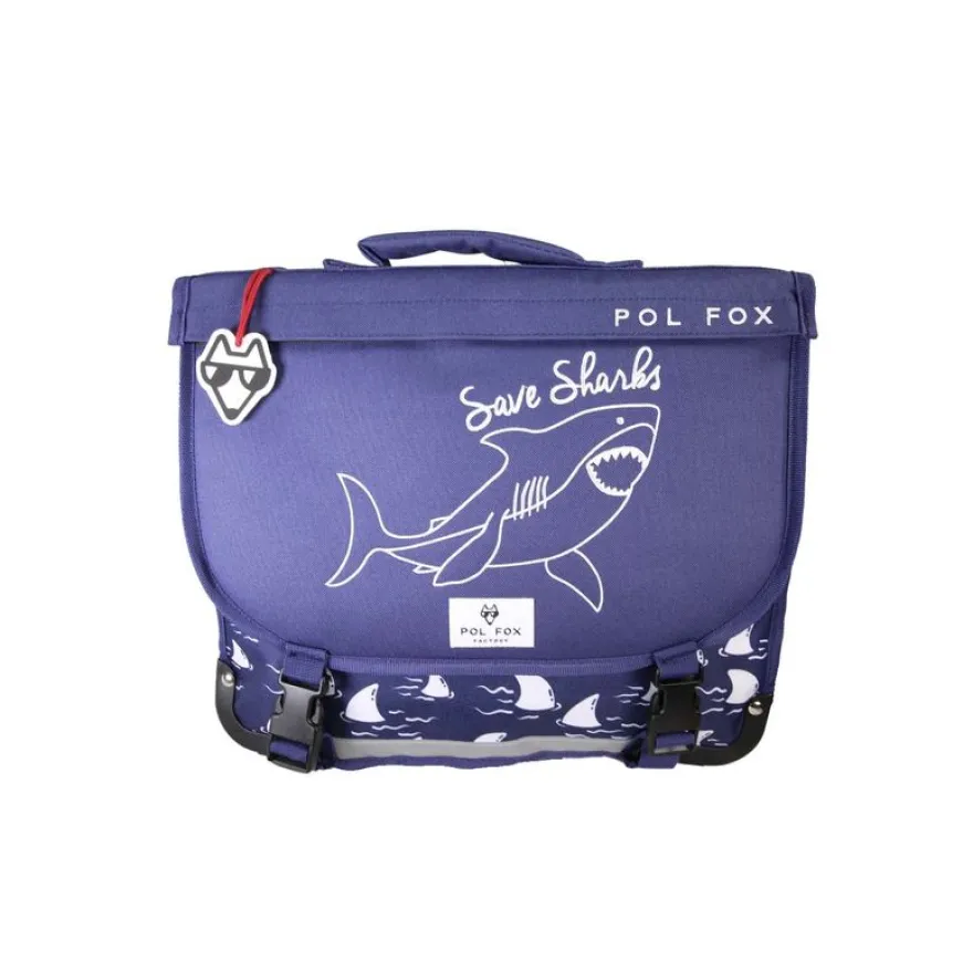 Cartable réversible 38 cm Shark - 2 compartiments - Marine - Pol Fox
