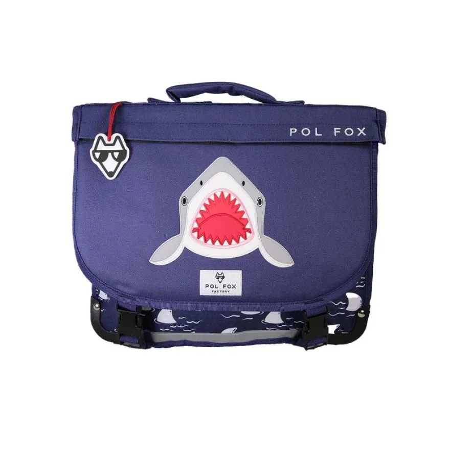 Cartable réversible 38 cm Shark - 2 compartiments - Marine - Pol Fox
