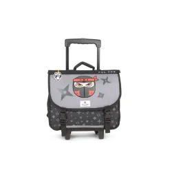 Cartable réversible à roulettes Ninja - 38 cm - 2 compartiments - gris - Pol Fox