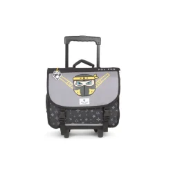 Cartable réversible à roulettes Ninja - 38 cm - 2 compartiments - gris - Pol Fox
