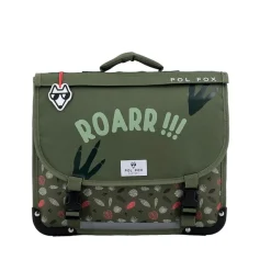 Cartable réversible Dino Kaki 35 cm - 1 compartiment - dinosaure - Pol Fox