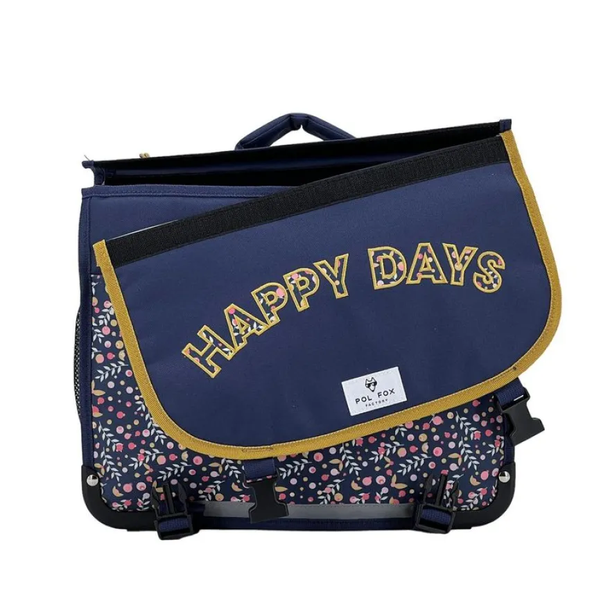 Cartable réversible Happy Blue 38 cm - 2 compartiments - liberty - Pol Fox