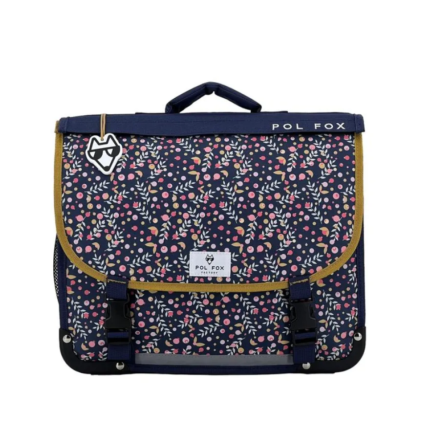 Cartable réversible Happy Blue 38 cm - 2 compartiments - liberty - Pol Fox