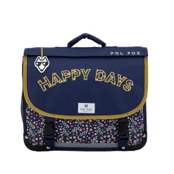 Cartable réversible Happy Blue 41 cm - 2 compartiments - liberty - Pol Fox