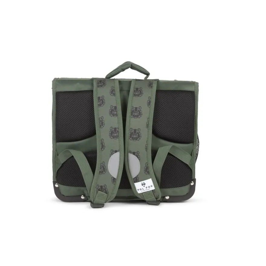 Cartable réversible Tiger - 38 cm - 2 compartiments - vert - Pol Fox
