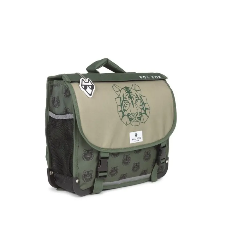 Cartable réversible Tiger - 38 cm - 2 compartiments - vert - Pol Fox
