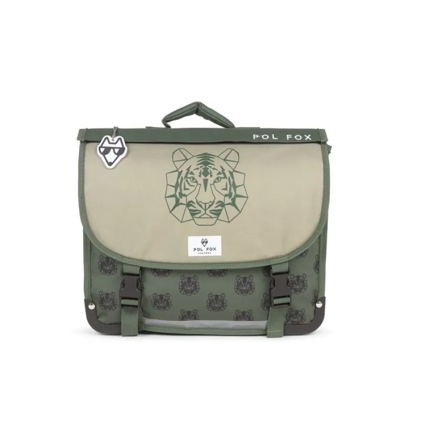 Cartable réversible Tiger - 38 cm - 2 compartiments - vert - Pol Fox