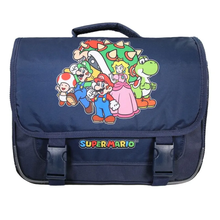Cartable Super Mario - 38cm - 2 compartiments - marine - Bagtrotter