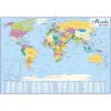 Carte muette Europe Monde - 98 x 138 cm - Bouchut