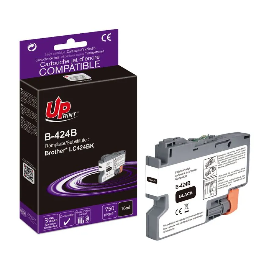 Cartouche compatible Brother LC424 - noir - Uprint