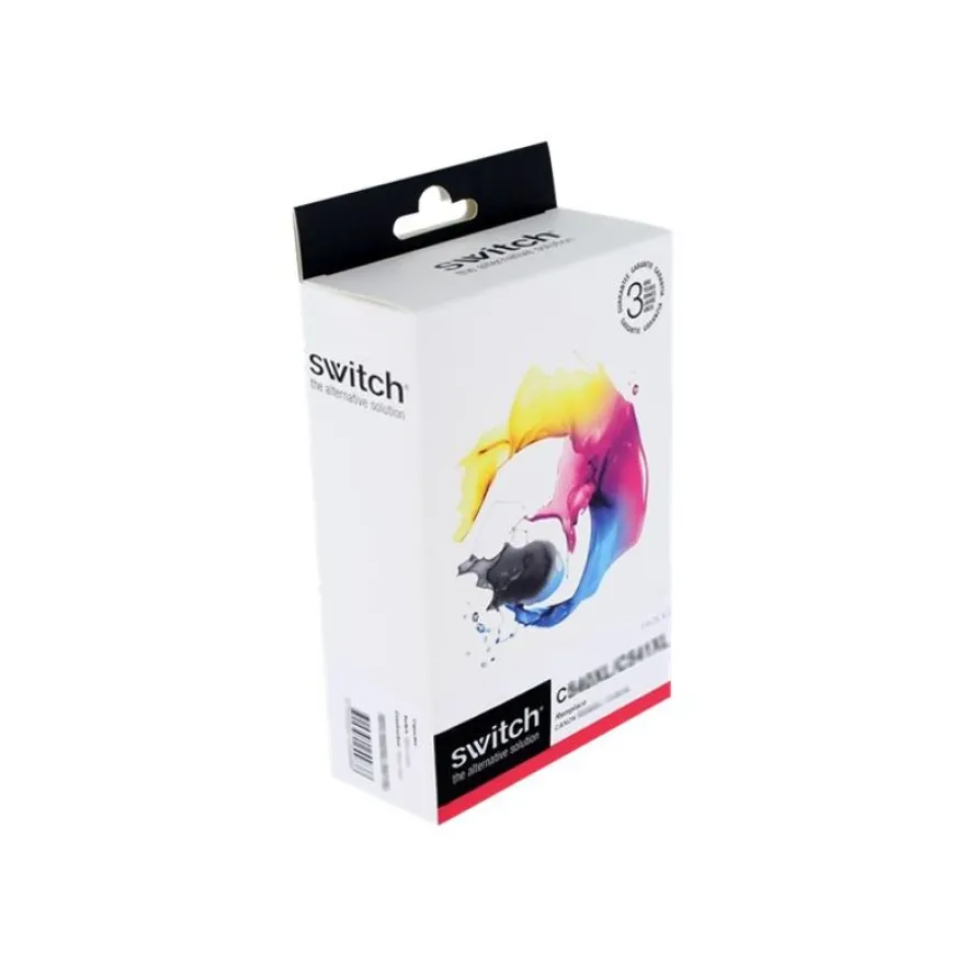 Cartouche compatible Canon PGI-520/CLI-521 - Pack de 5 - noir photo, noir, cyan, magenta, jaune - Switch