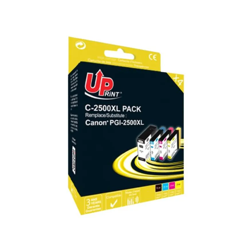 Cartouche compatible Canon PGI-2500XL - pack de 4 - noir, cyan, magenta, jaune - Uprint