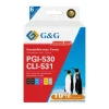 Cartouche compatible Canon PGI-530/CLI-531 - noir photo,noir, cyan, magenta, jaune - G&G