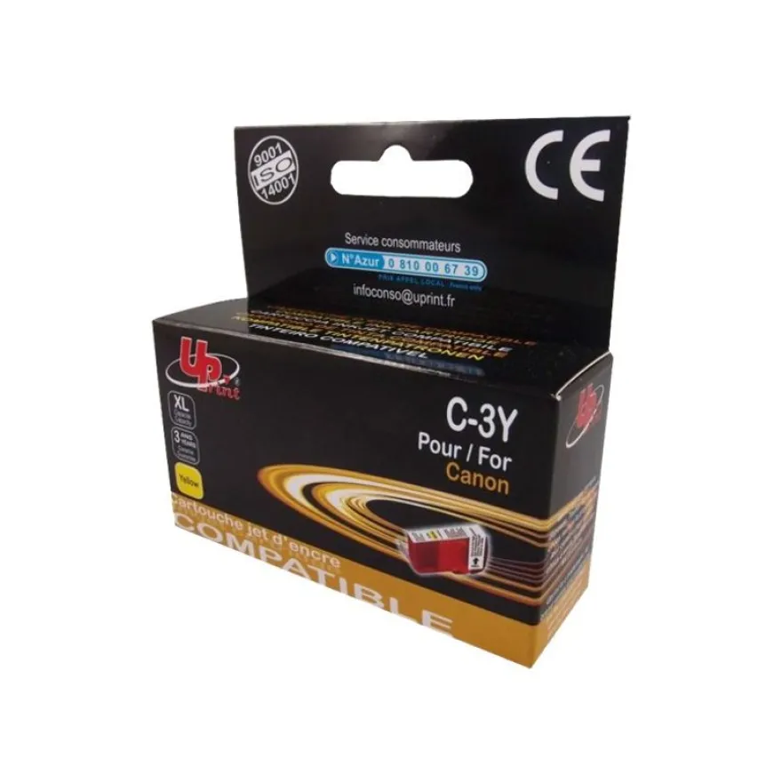 Cartouche compatible Canon BCI-3E/BCI-6 - jaune - Uprint
