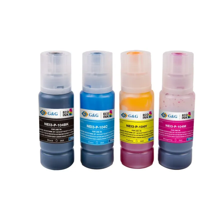Cartouche compatible Epson EcoTank 104 - pack de 4 - noir, jaune, cyan, magenta - G&G 104 - noir, cyan, magenta, jaune - G&G
