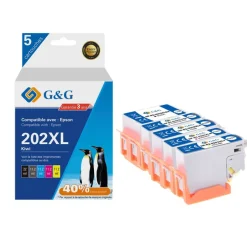 Cartouche compatible Epson 202XL Kiwi - Pack de 4 - noir, cyan, magenta, jaune - G&G