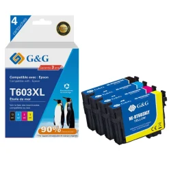 Cartouche compatible Epson 603XL Etoile de mer - Pack de 4 - noir, cyan, magenta, jaune - G&G