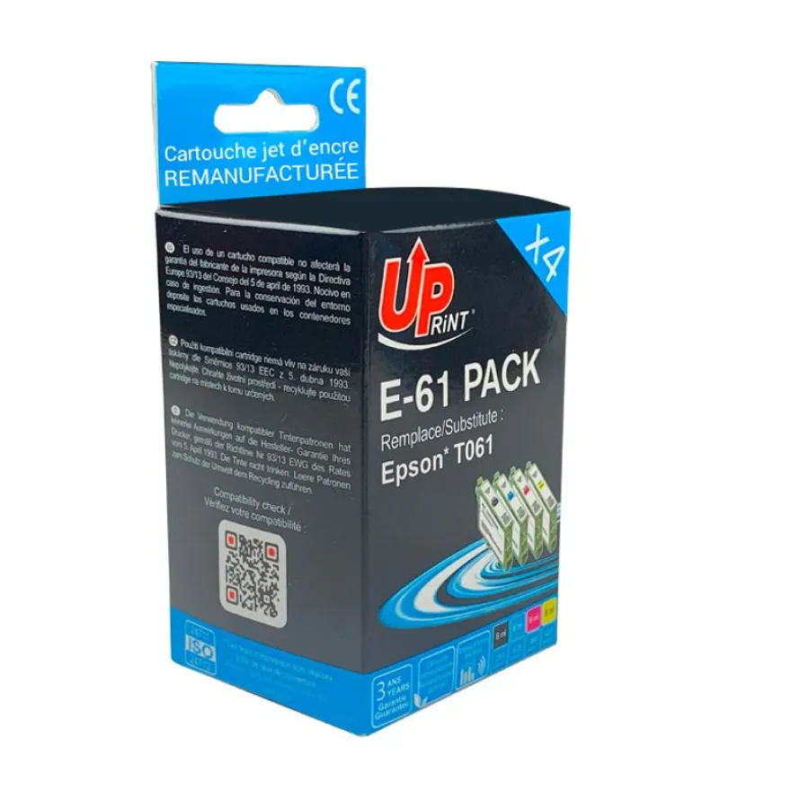 Cartouche compatible Epson T0615 ourson - pack de 4 - noir, jaune, cyan, magenta - Uprint
