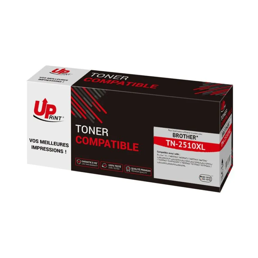 Cartouche laser compatible Brother TN2510XL - noir - Uprint