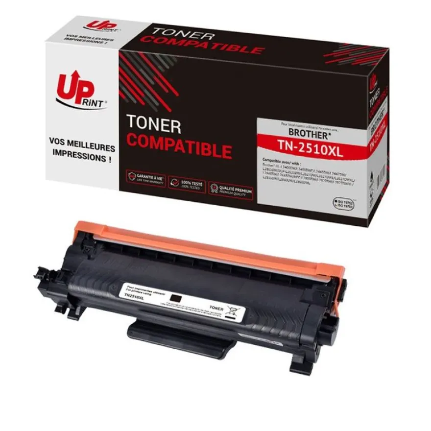 Cartouche laser compatible Brother TN2510XL - noir - Uprint