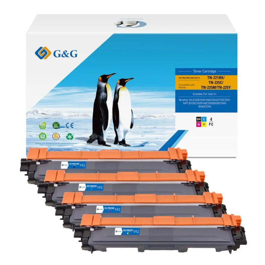 Cartouche laser compatible Brother TN241 - Pack de 4 - noir, cyan, magenta, jaune - G&G