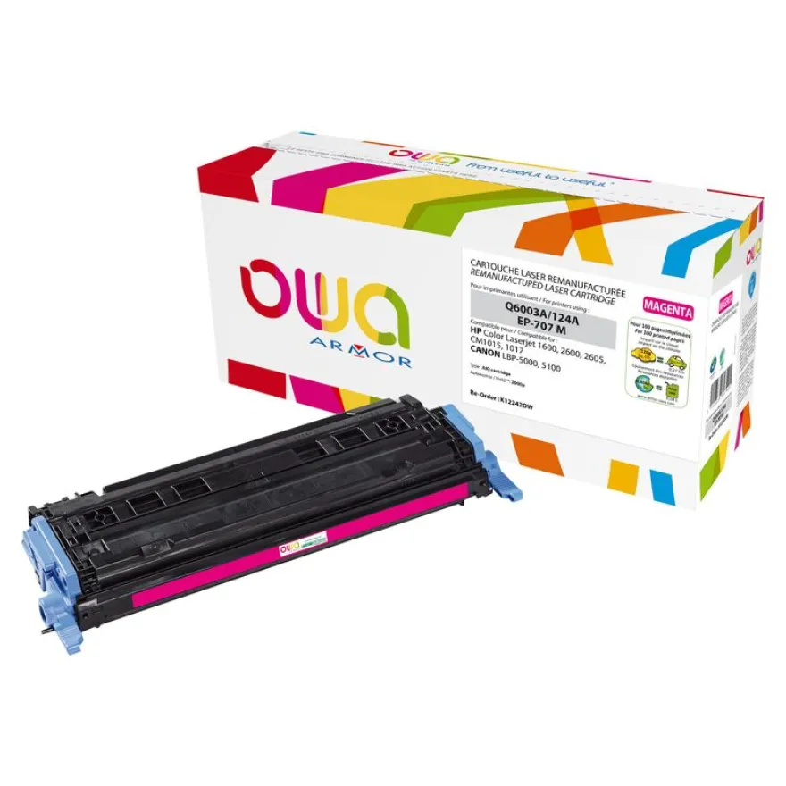 Cartouche laser remanufacturée HP 124A - magenta - Owa