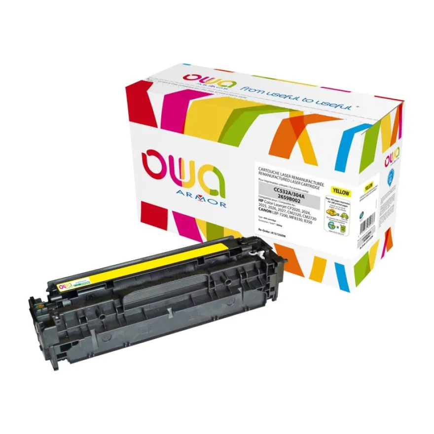 Cartouche laser remanufacturée HP 304A - jaune - Owa