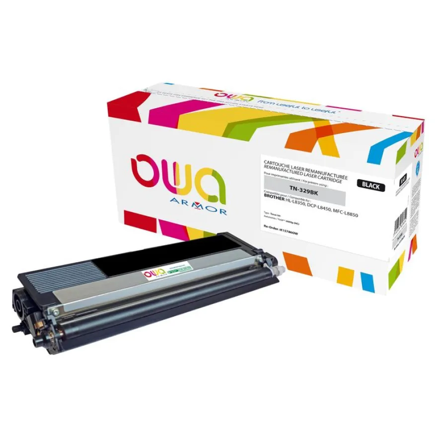 Cartouche laser remanufacturée Brother TN329 - noir - Owa