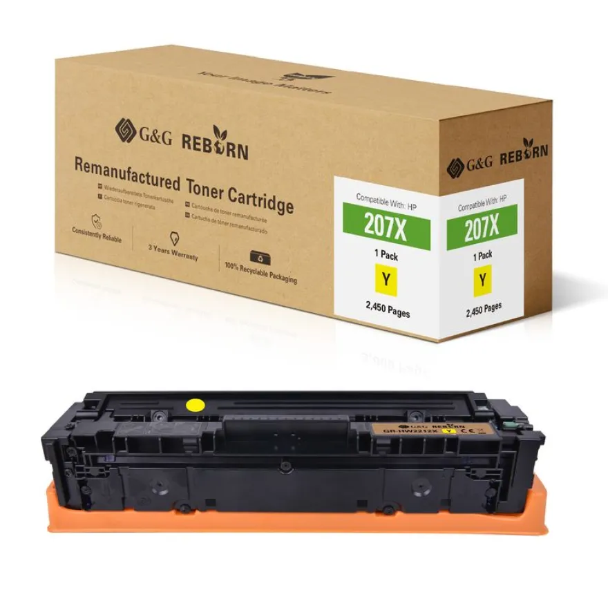 Cartouche laser remanufacturée HP 207X - Jaune - G&G