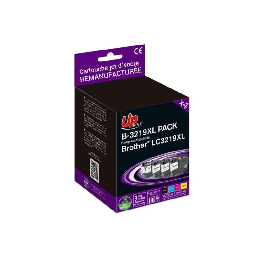 Cartouche remanufacturée Brother LC3219XL - pack de 4 - noir, cyan, magenta, jaune - Uprint