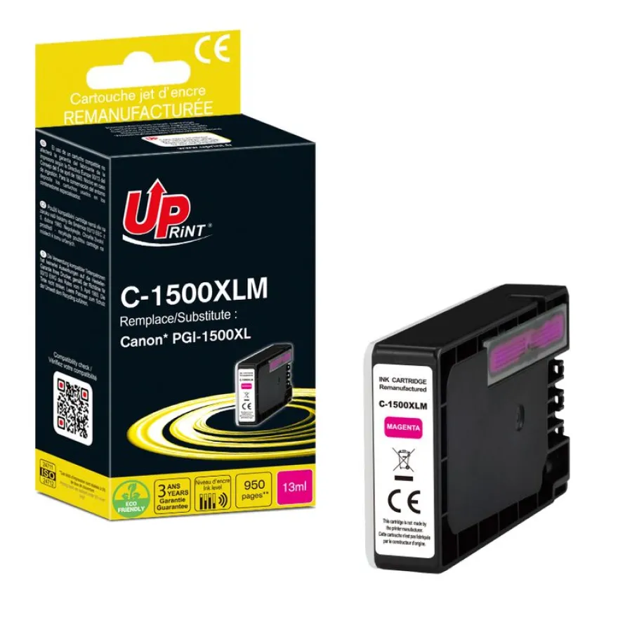 Cartouche remanufacturée Canon PGI-1500XL - magenta - Uprint