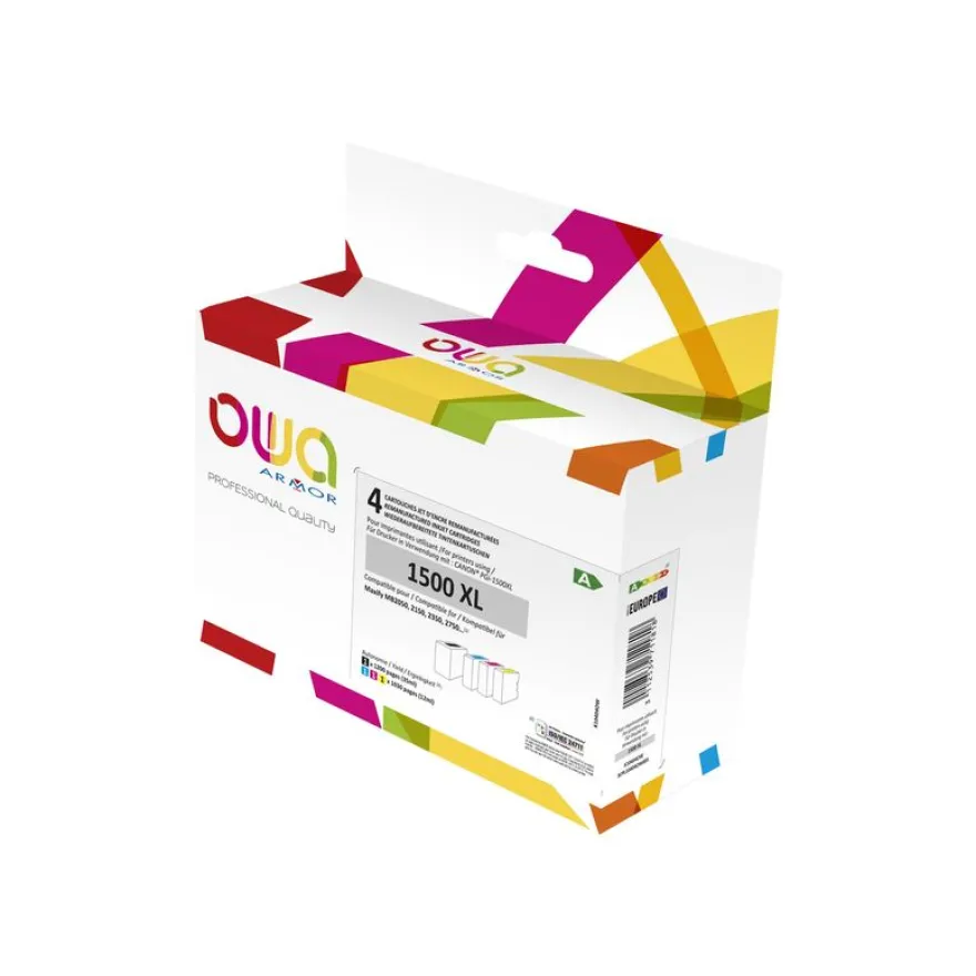 Cartouche remanufacturée Canon PGI-1500XL - pack de 4 - noir, cyan, magenta, jaune - Owa