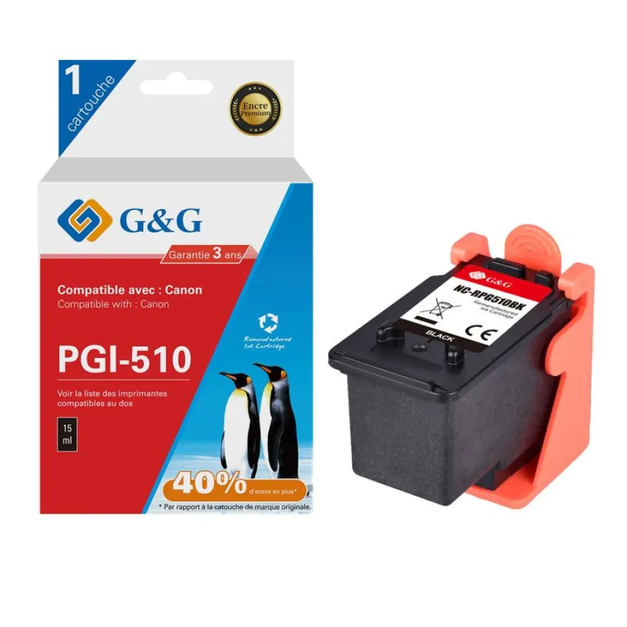 Cartouche remanufacturée Canon PG-510 - noir - G&G