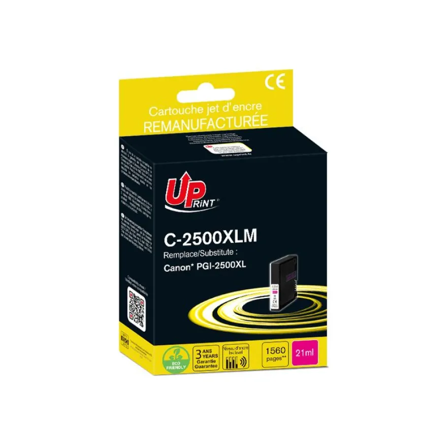 Cartouche remanufacturée Canon PGI-2500XL - magenta - Uprint